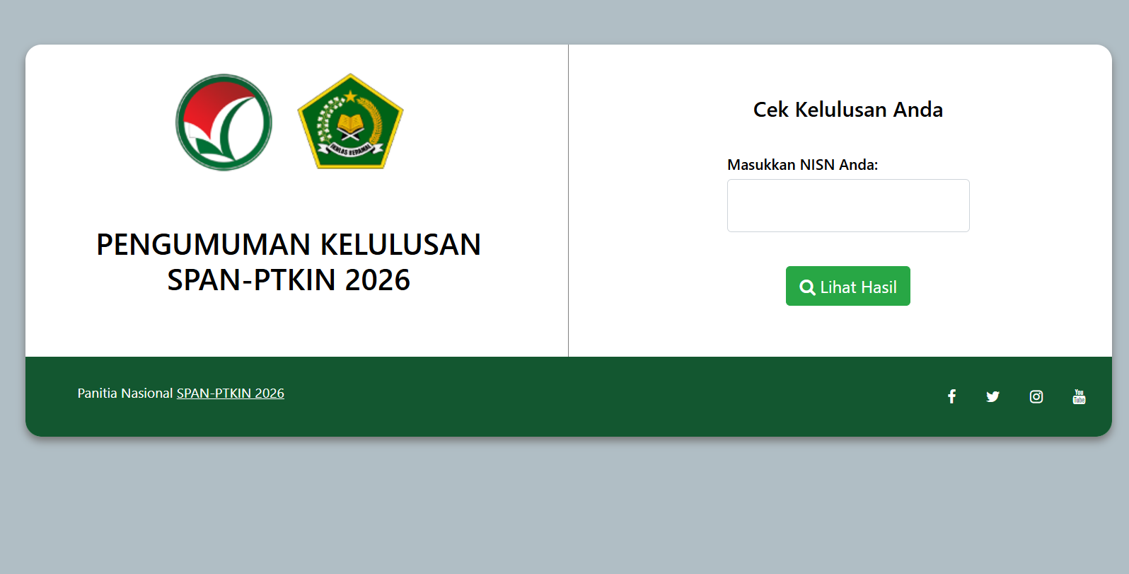 Pengumuman SPAN-PTKIN 2026