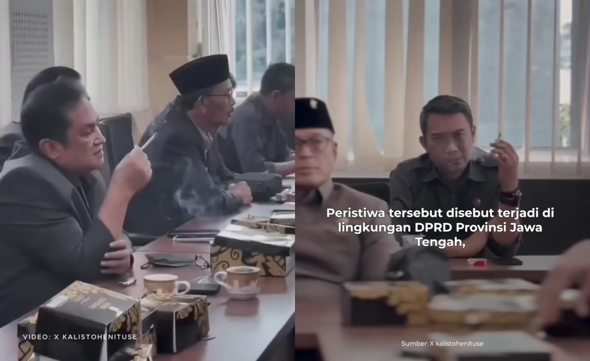 Viral Anggota DPRD Jateng Merokok Saat Rapat di Ruang AC, Ketua DPRD: Akan Ditegur