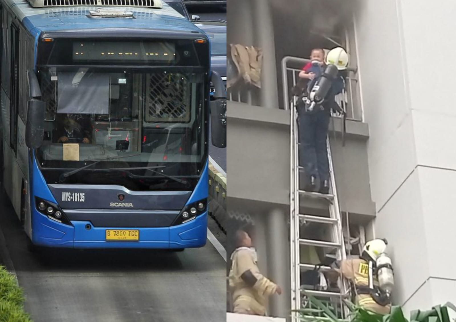 Transjakarta Rute 8K Batusari-Grogol Dihentikan Imbas Kebakaran Apartemen Mediterania