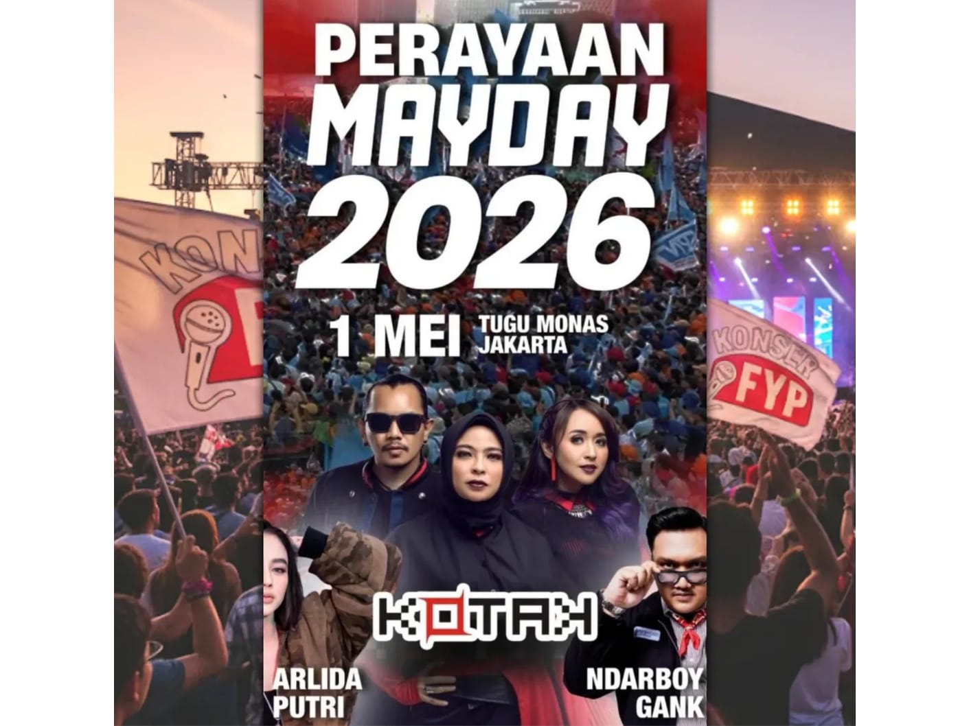 Konser Gratis May Day 2026 di Monas Siap Guncang Jakarta