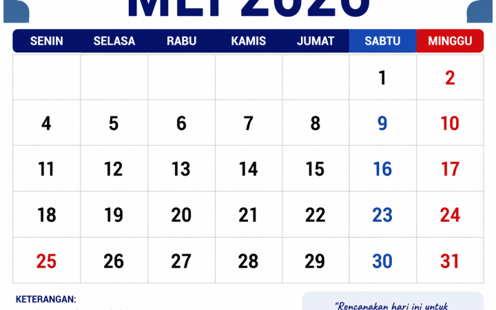 Jadwal Libur dan Cuti Bersama Mei 2026 Resmi Ditetapkan