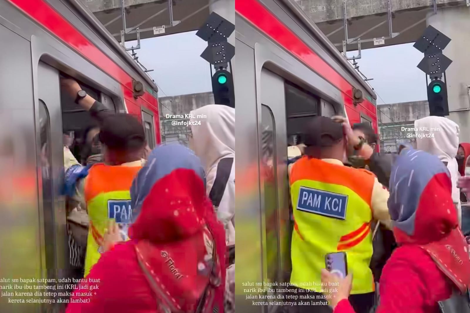 Viral Penumpang KRL Paksa Masuk Gerbong Penuh hingga Tarik Topi Petugas di Manggarai