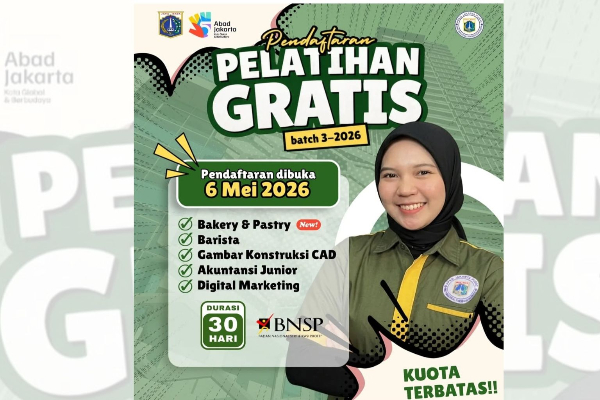 Terbatas! Syarat Pelatihan Kerja Gratis Jakarta 2026, Catat Jadwal dan Jenis Kelasnya