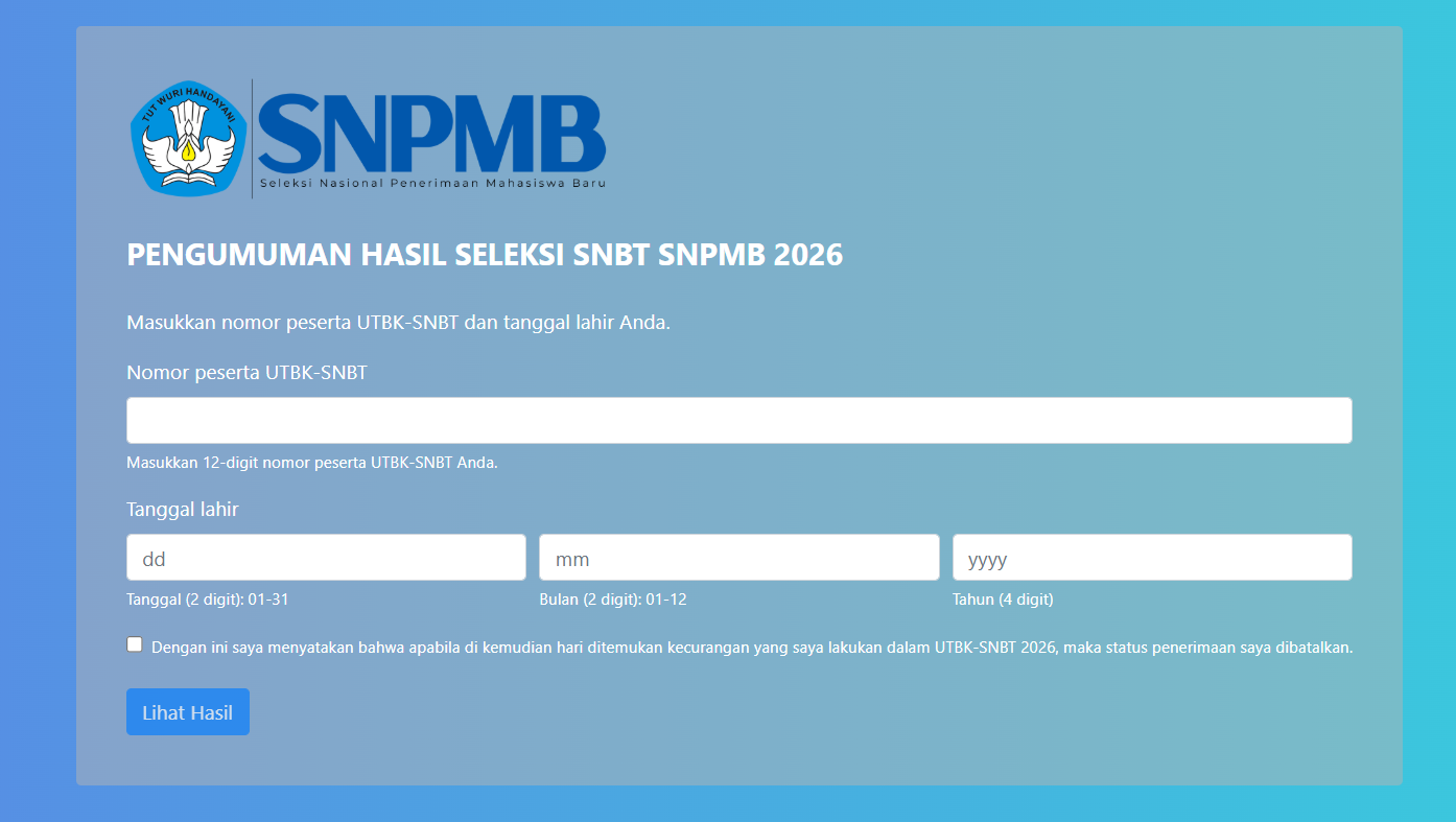 Skor LBI di Sertifikat UTBK 2026 Kini Dipisah Saintek dan Soshum