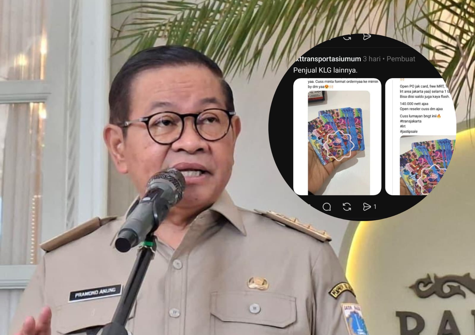 Viral Dugaan Jual Beli Kartu Transportasi Gratis Jakarta, Pramono Minta Ditindak Tegas