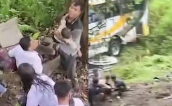 Mencekam! Bus Rombongan Pelajar Masuk Jurang 15 Meter di Toba, 50 Penumpang Luka