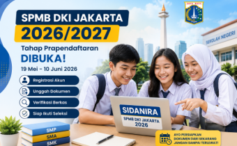 Prapendaftaran SPMB Jakarta 2026 Dibuka Hingga 10 Juni Lewat SINADIRA