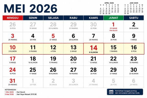 Tanggal 14-15 Mei 2026 Libur Apa