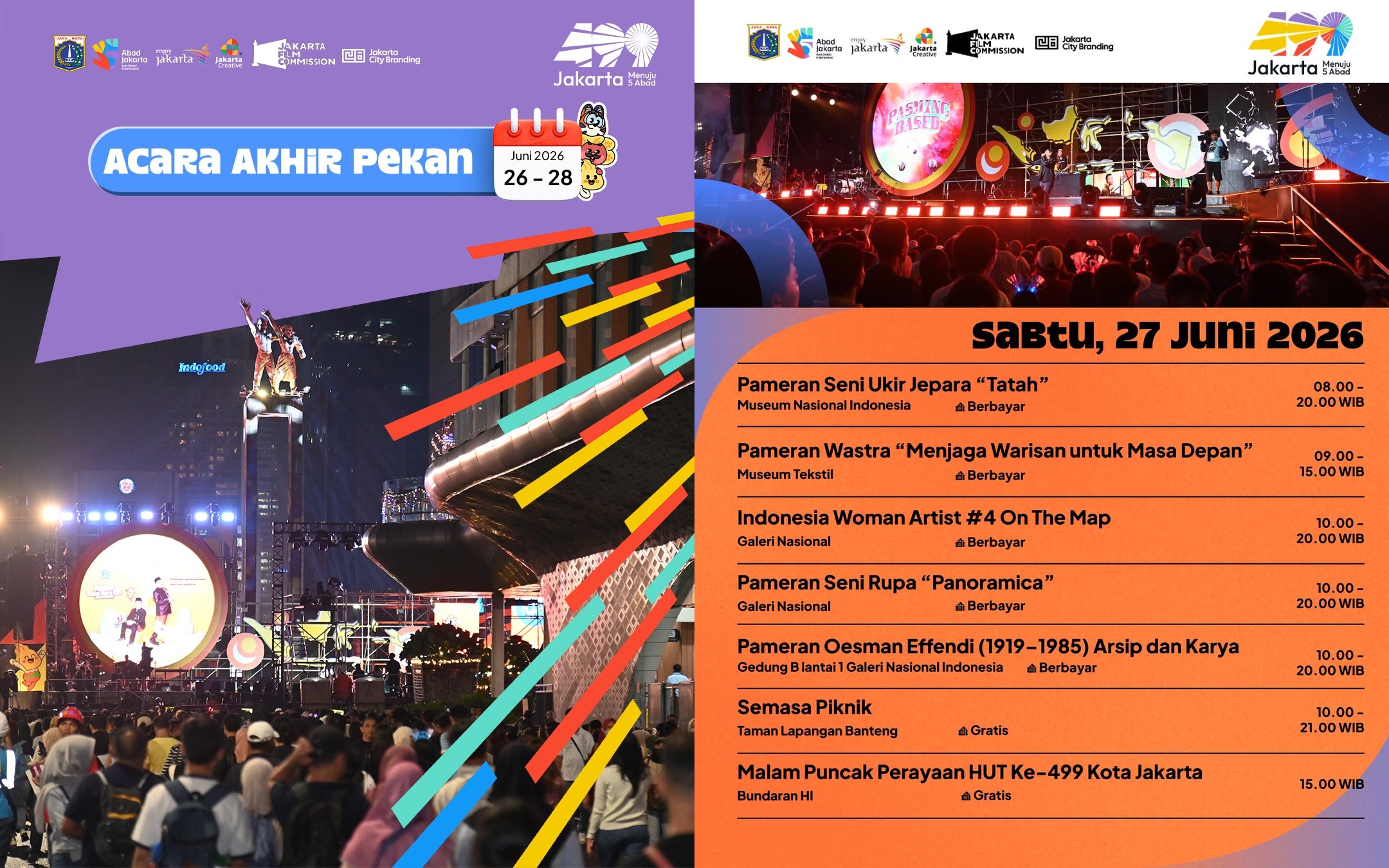 Daftar Event Seru 27-28 Juni 2026 di Jakarta