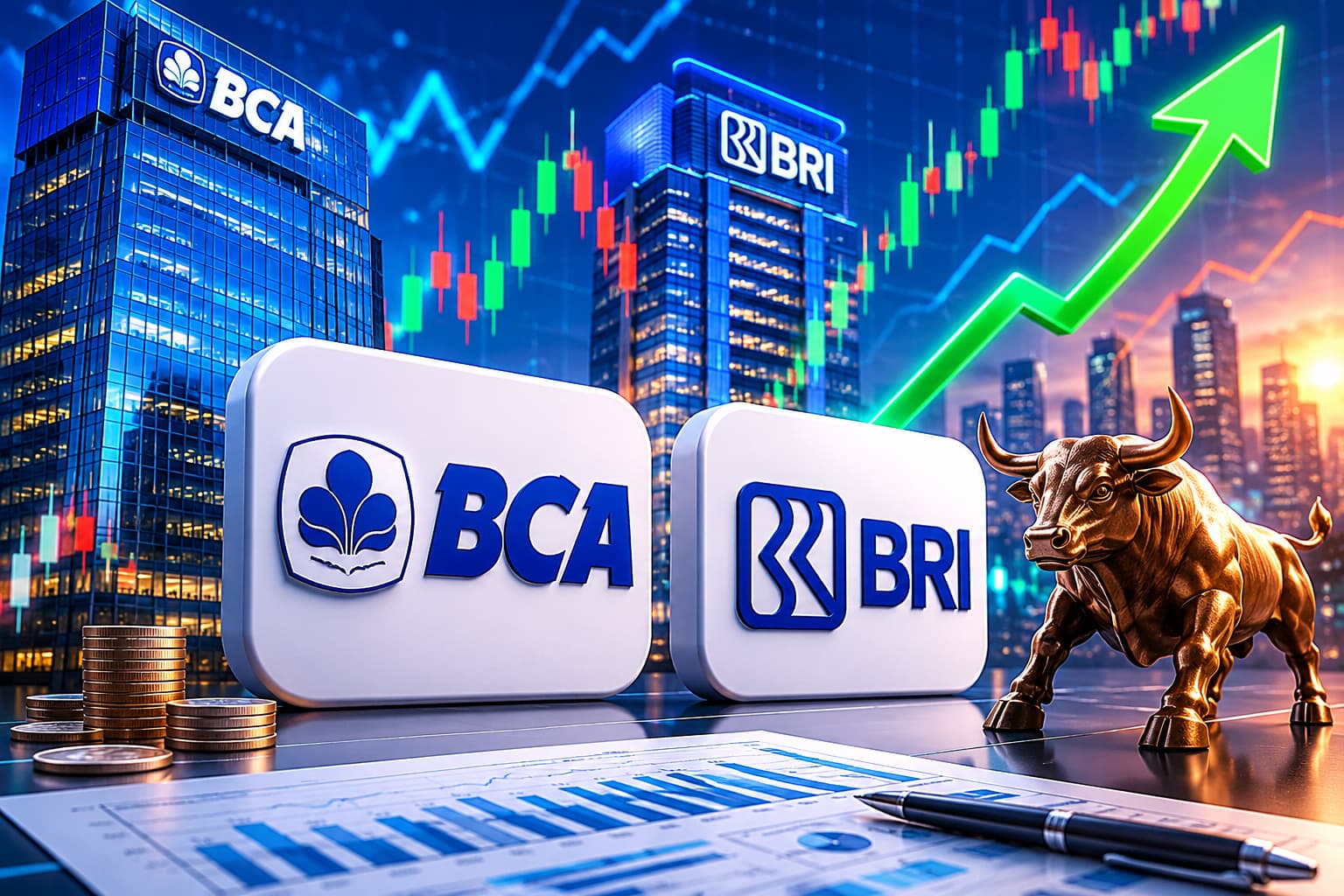 Saham BBCA dan BBRI Terpuruk ke Titik Terendah Lima Tahun