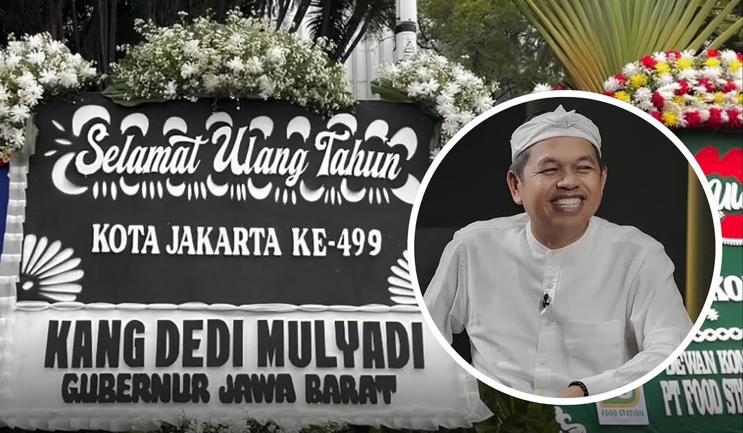 Karangan Bunga Hitam Putih Dedi Mulyadi untuk HUT Jakarta Disorot, Ini Kata Pemprov DKI