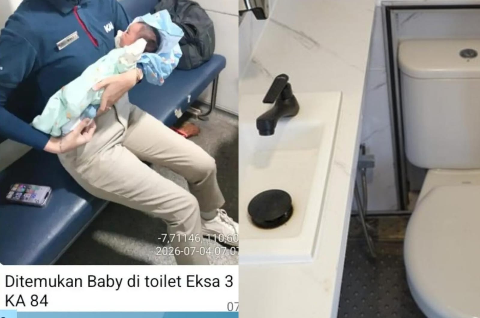 Heboh! Bayi Hidup Ditemukan di Toilet KA Sancaka Rute Jogja-Surabaya, Kini Ditangani Polisi