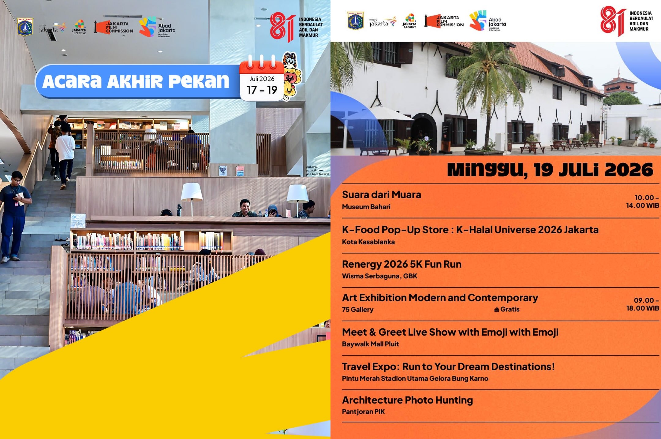 Daftar Event Akhir Pekan 18–19 Juli 2026 di Jakarta