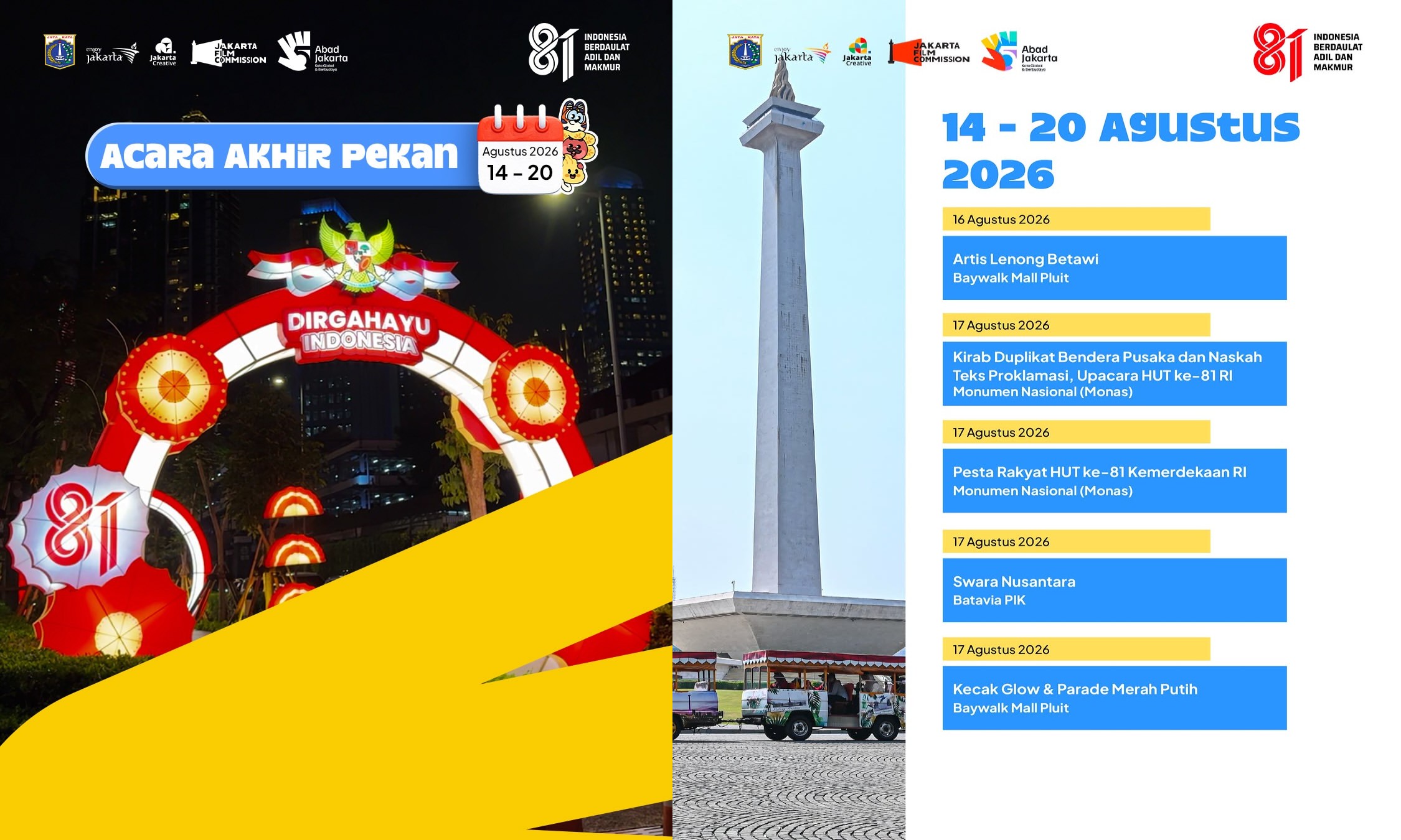 Agenda Acara Akhir Pekan di Jakarta 14-20 Agustus 2026
